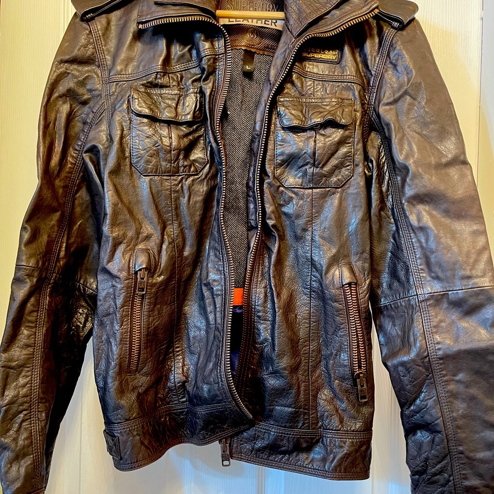 SuperDry aviator leather jacket